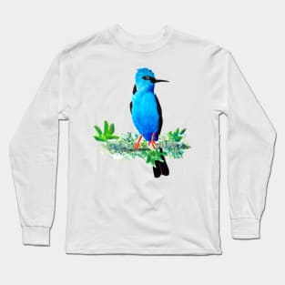 Red Legged Honeycreeper Bird Long Sleeve T-Shirt